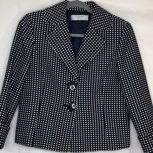 Tahari Navy Blue Polk-A-Dot Blazer, Sz 6